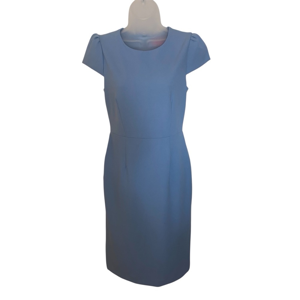 Betsey Johnson Blue Sheath Midi Dress Cap Sleeve